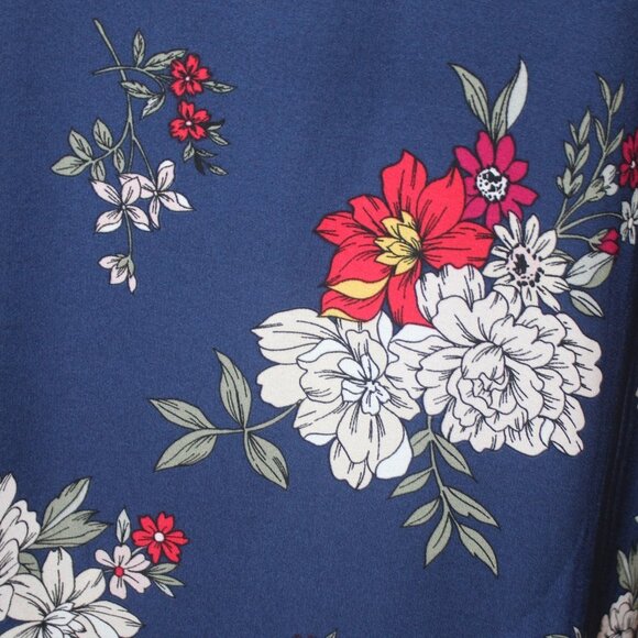 Miami Navy Floral Sleeveless Boarder Print Dress - Picture 3 of 16